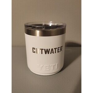 YETI Rambler 10 Oz Cutwater Lowball Cup White Stainless Steel Magslider Lid